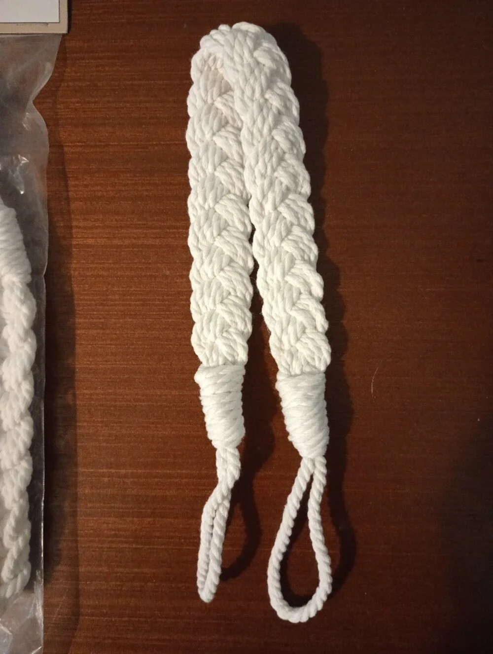 NEW allen + roth White 100% Cotton Braided Tieback (Set of 4)